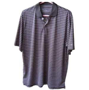 Men's Vintage Horizonal Striped Izod Polo Shirt Size Large EUC‎